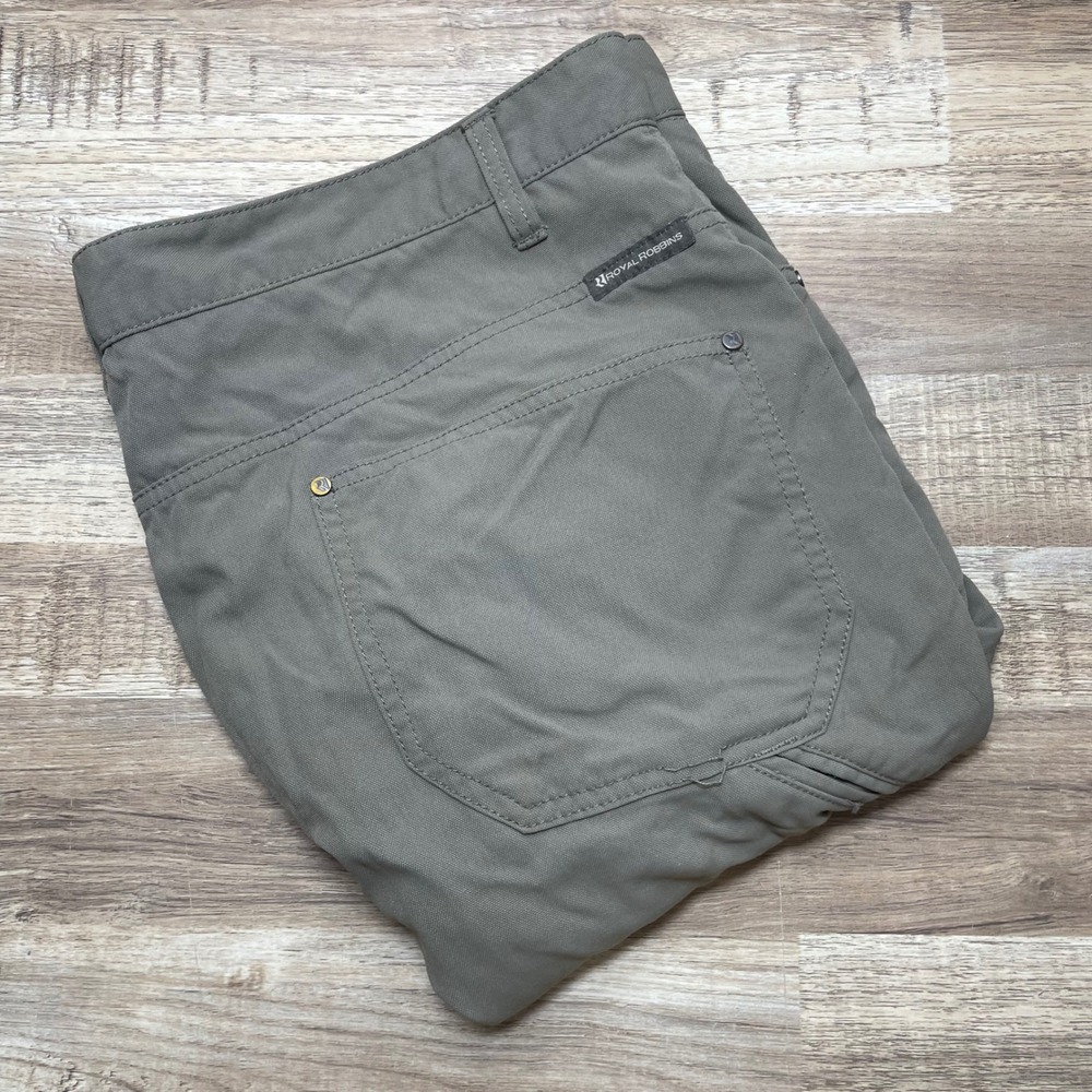 Royal Robbins Men 40 Hiking Shorts Olive Green Nylon Lightweight Outdoor Utility